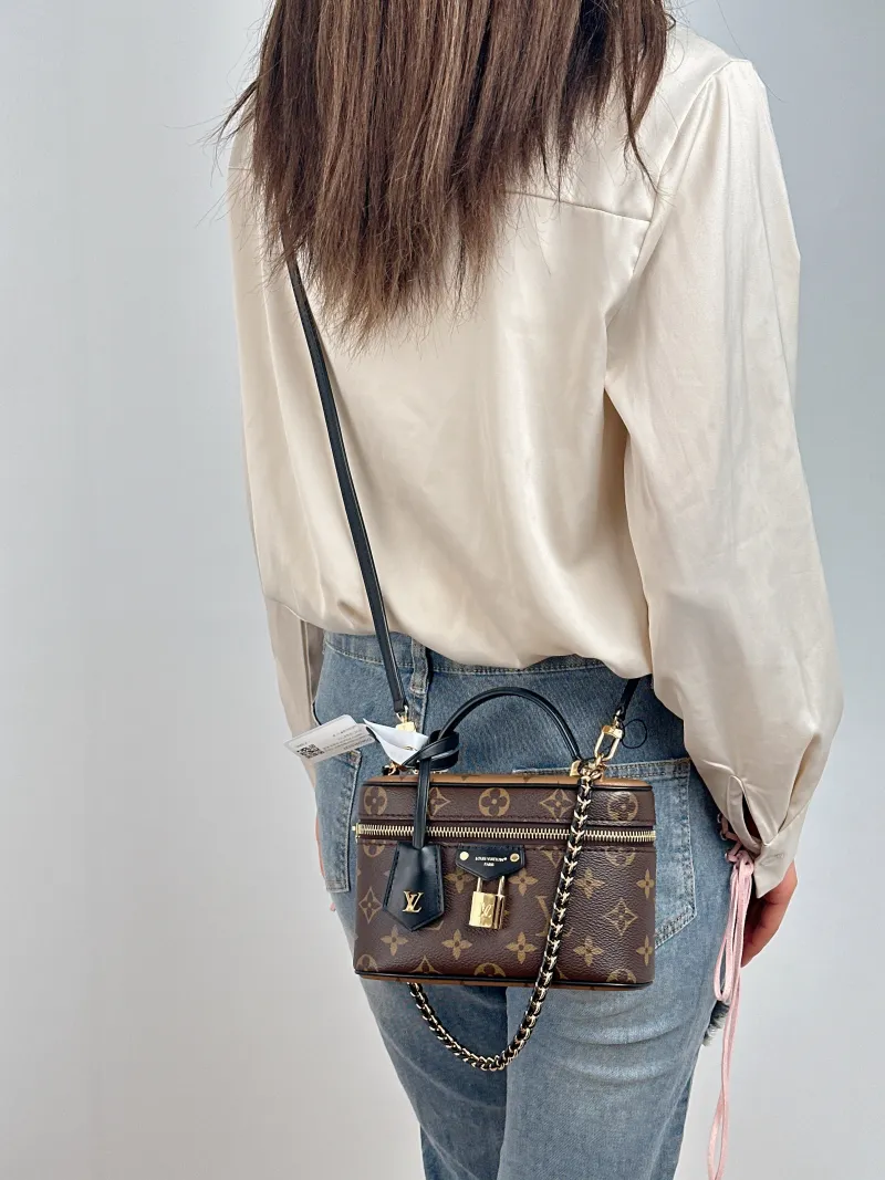 Louis Vuitton Shoulder Bag VANITY POUCH Cosmetic Bag Monogram PVC 19 × 6.5 × 11.5 cm — on-model view 1 of 2
