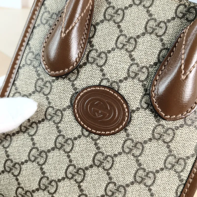 GUCCI Crossbody Bag GG Retro Collection Tote Bag Brown PVC Mini 16 × 7 × 20 cm — detail view 3 of 13