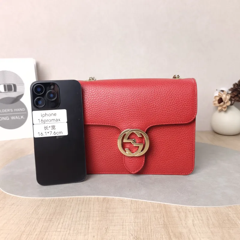 GUCCI Crossbody Bag g Collection Red Calfskin Small 20 × 9 × 16 cm — cover view 2 of 6