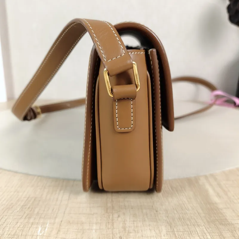 CELINE Crossbody Bag Teen Triomphe Blue Brown Small 18.5 × 6 × 14 cm — detail view 1 of 13
