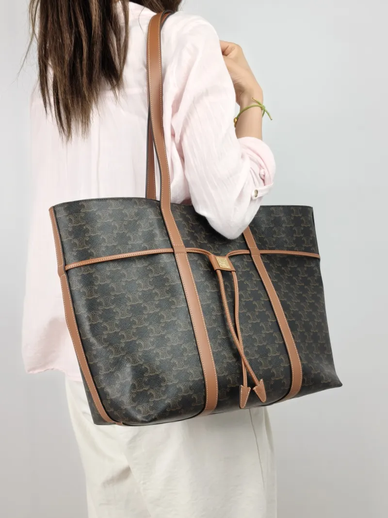 CELINE Shoulder Bag Cabas Tote Bag Monogram PVC One Size 34.5 × 16 × 31 cm — on-model view 2 of 2