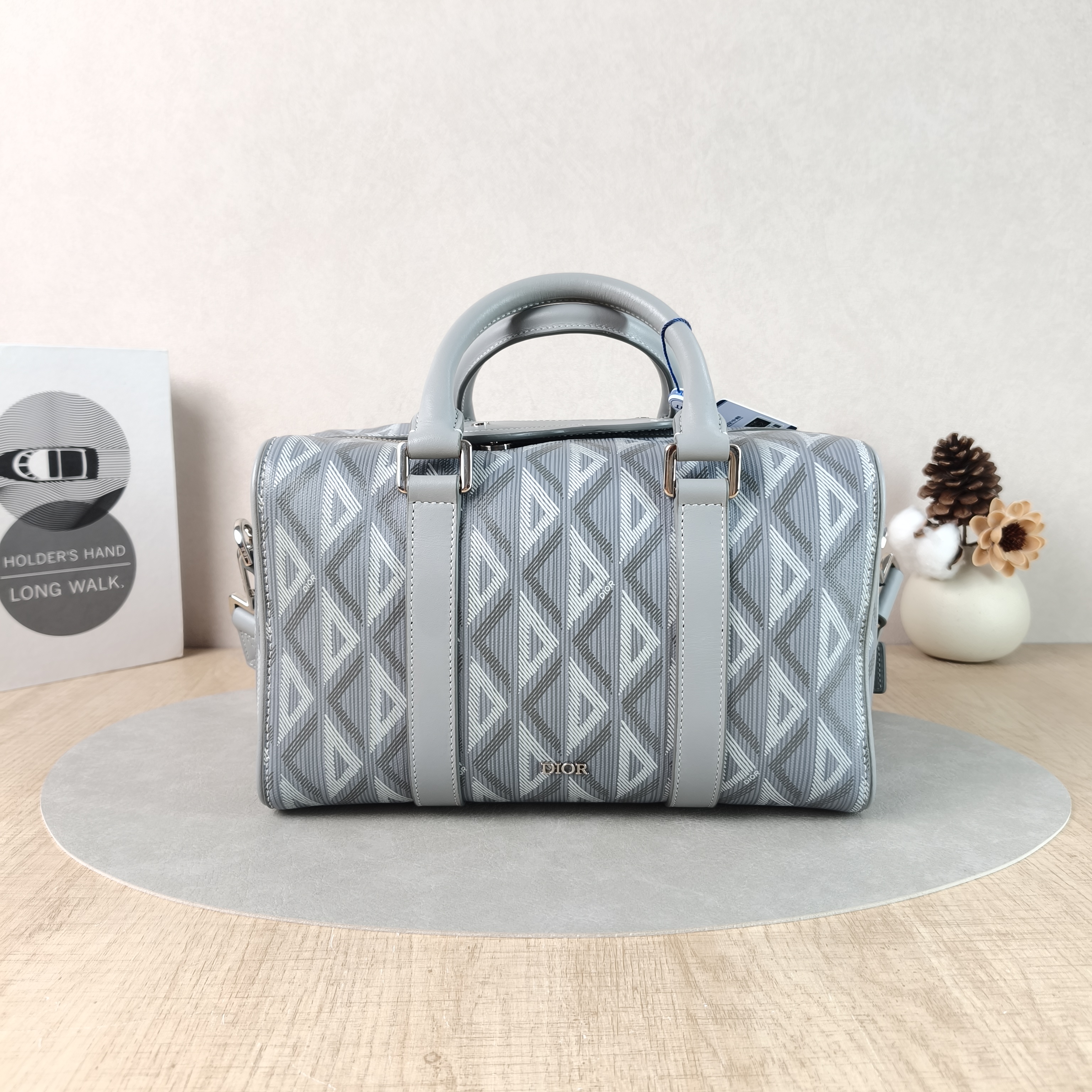 DIOR Top Handle Bag Lingot 26 Shoulder Bag Grey PVC One Size26 × 14.5 × 16 cm