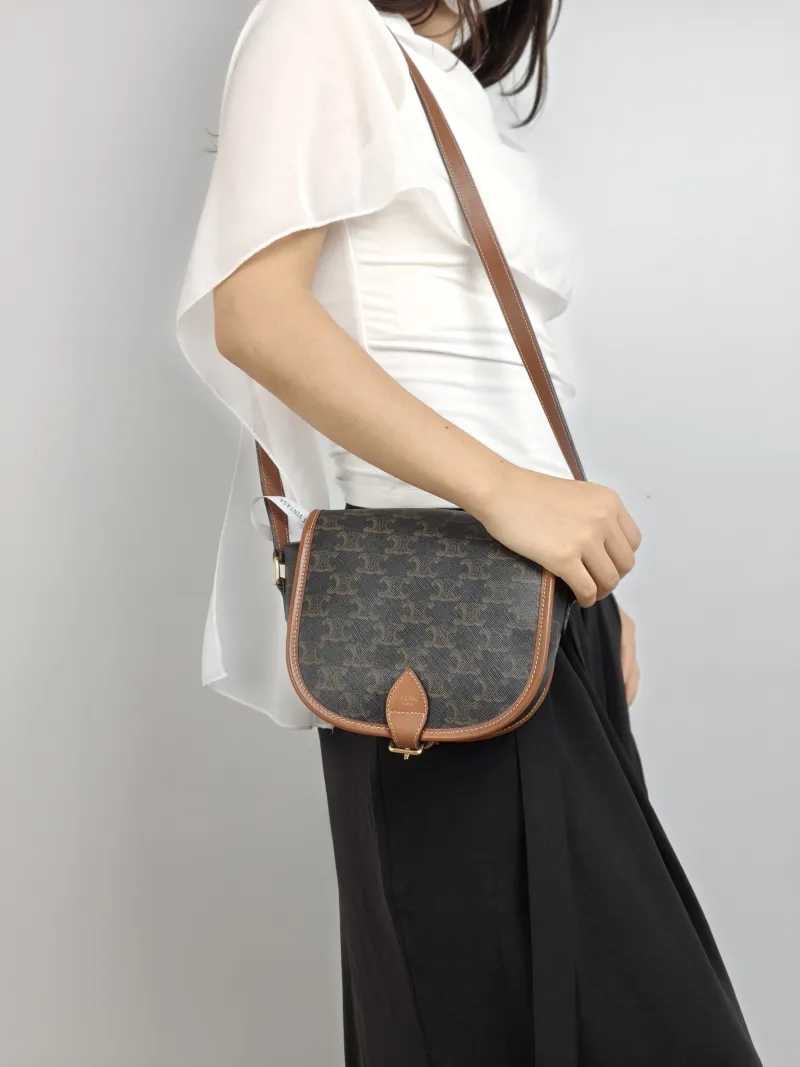 CELINE Crossbody Bag FOLCO Monogram PVC Medium 18.5 × 8 × 17 cm — on-model view 2 of 2
