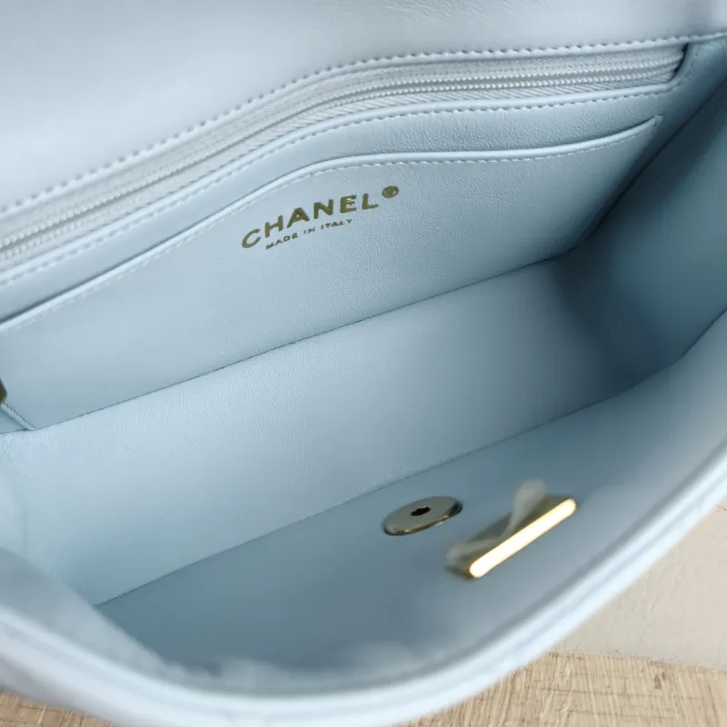 Chanel Crossbody Bag Classic Flap Large Mini CF Mini Blue Lambskin mini 20 × 6 × 12 cm — detail view 10 of 13