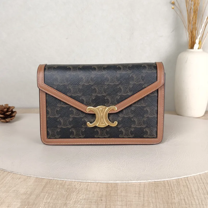 CELINE Crossbody Bag Triomphe woc Monogram PVC One Size 19.5 × 4 × 12 cm