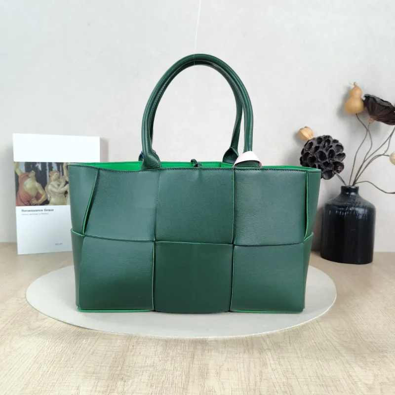 Bottega Veneta Top Handle Bag Arco Woven Tote Bag Green Lambskin Small 30 × 11.5 × 20 cm — cover view 6 of 6