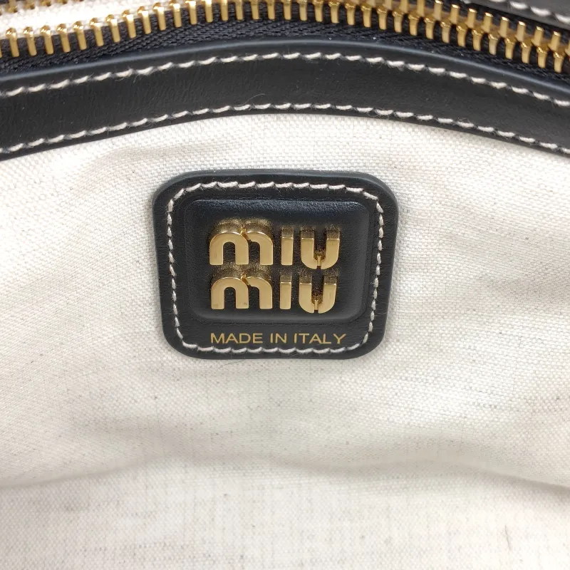 Miumiu Shoulder Bag IVY Tote Shopping Tote Black CC alfskin Small22 × 12 × 23.5 cm — detail view 10 of 12