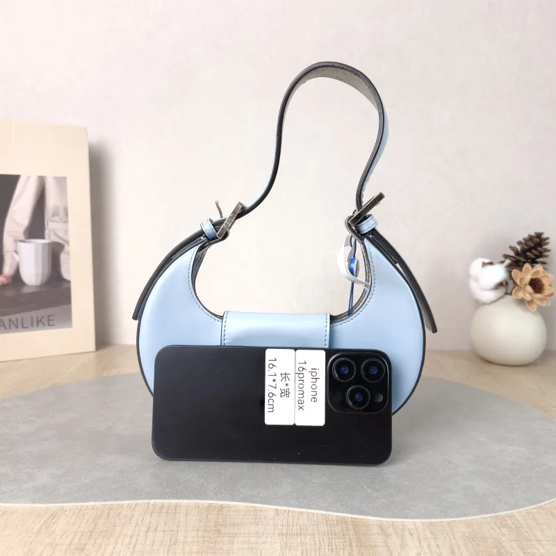 FENDI Shoulder Bag Blue Calfskin One Size 20.5 × 2.5 × 9 cm — cover view 4 of 5