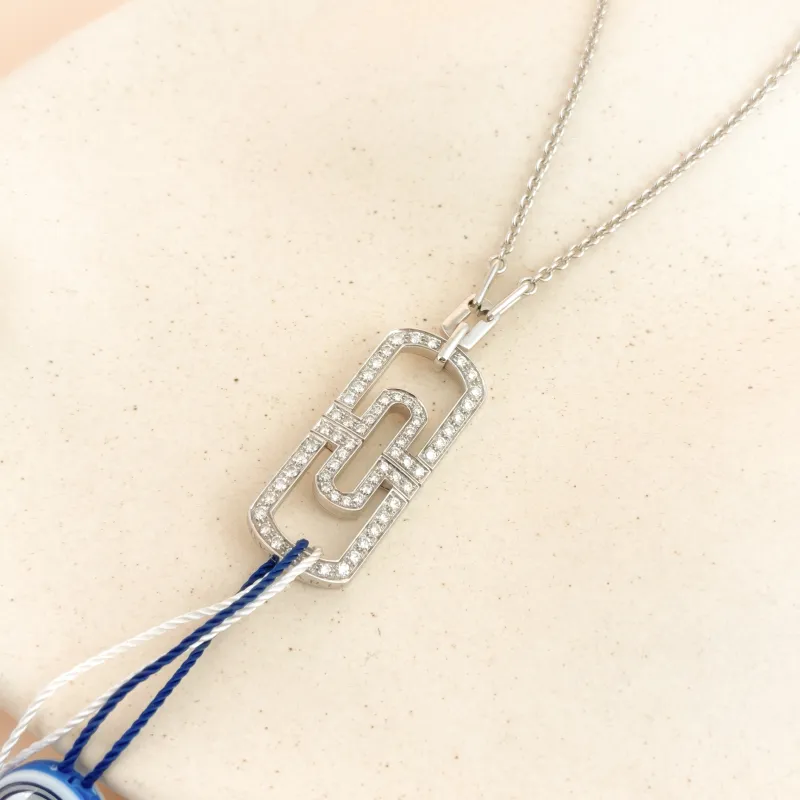 Bvlgari Necklace Parentesi Collection Pavé Diamond Necklace White Gold 18KW hite Gold Diamond One Size 46cm — cover view 6 of 8