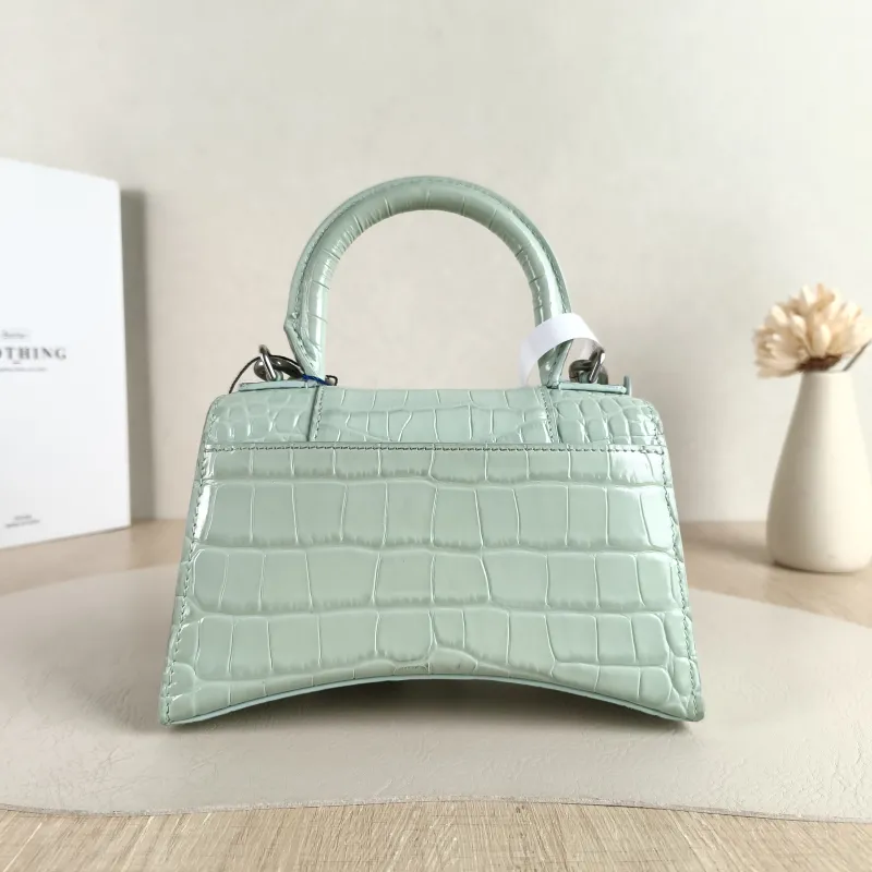 BALENCIAGA Crossbody Bag Hourglass Hourglass Bag Green Calfskin Mini 19 × 5 × 12 cm — cover view 2 of 5