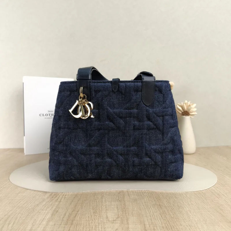 DIOR Top Handle Bag TOUJOURS Navy Medium28.5 × 17 × 21.5 cm