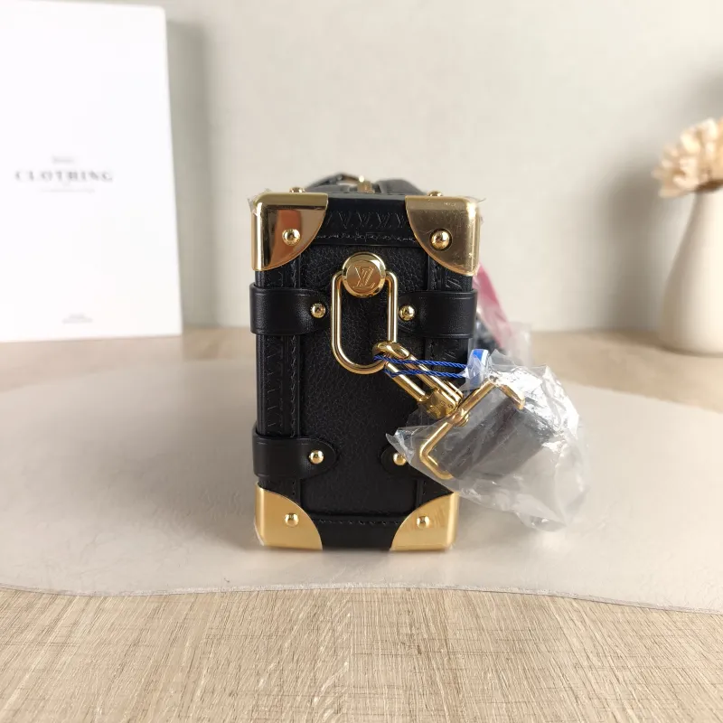 Louis Vuitton Crossbody Bag Side Trunk Box Black Calfskin Small 19 × 7.5 × 12.5 cm — detail view 5 of 10