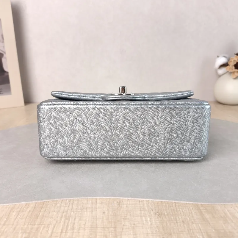 Chanel Crossbody Bag mini Silver Grained Calfskin mini 20 × 6 × 12 cm 30 — cover view 5 of 5