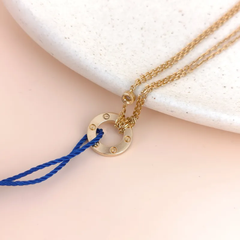 CARTIER Necklace LOVE Collection Pendant 2 Diamond Gold 18K Diamond Small Edition 41cm — cover view 7 of 8