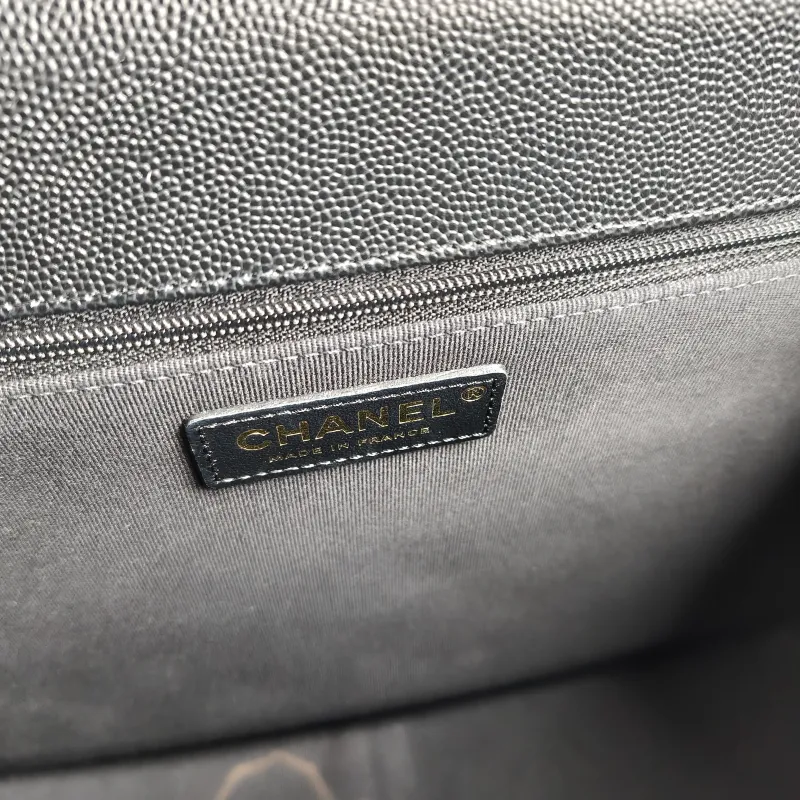 Chanel Backpack Backpack Black with Gold-Tone Hardware Grained Calfskin One Size 31 × 10 × 21 cm — detail view 6 of 14