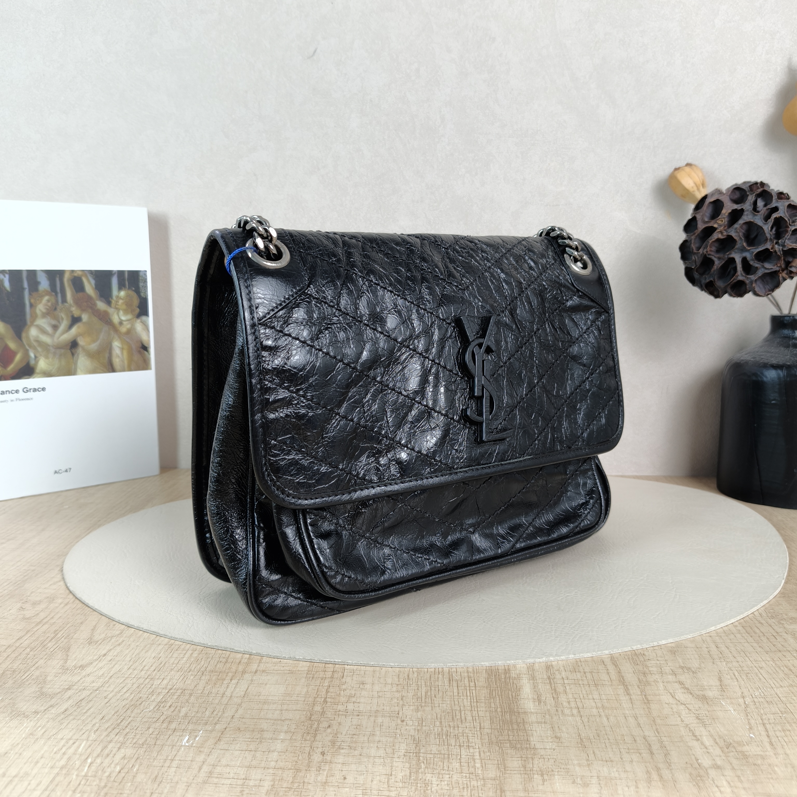 SAINT LAURENT Crossbody Bag Niki D Waxed Leather Calfskin Medium28 × 8.5 × 20 cm — cover view 4 of 6