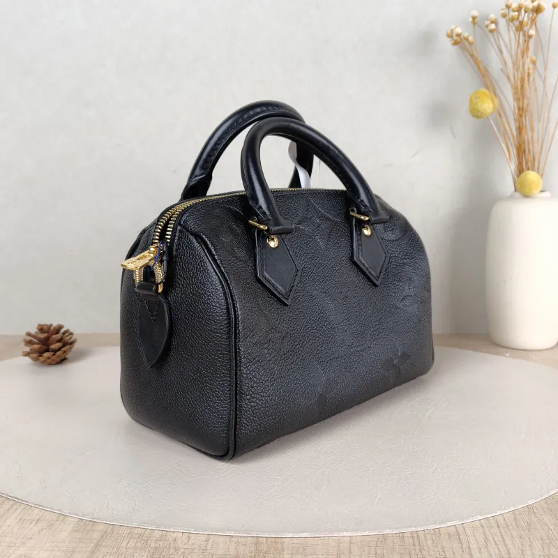 Louis Vuitton Crossbody Bag Speedy20 Black Monogram Empreinte Embossed Calfskin Small 20.5 × 12 × 13.5 cm — cover view 5 of 5