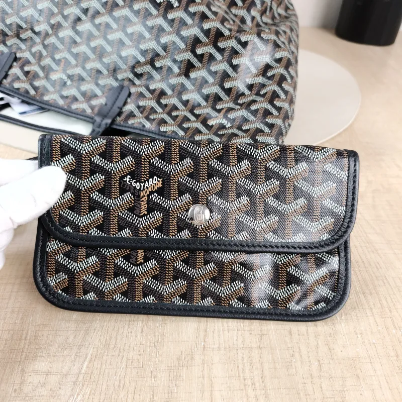 GOYARD Shoulder Bag SAINT LOUIS Shopping Tote Black PVC Small 34 × 15 × 28 cm — detail view 2 of 13