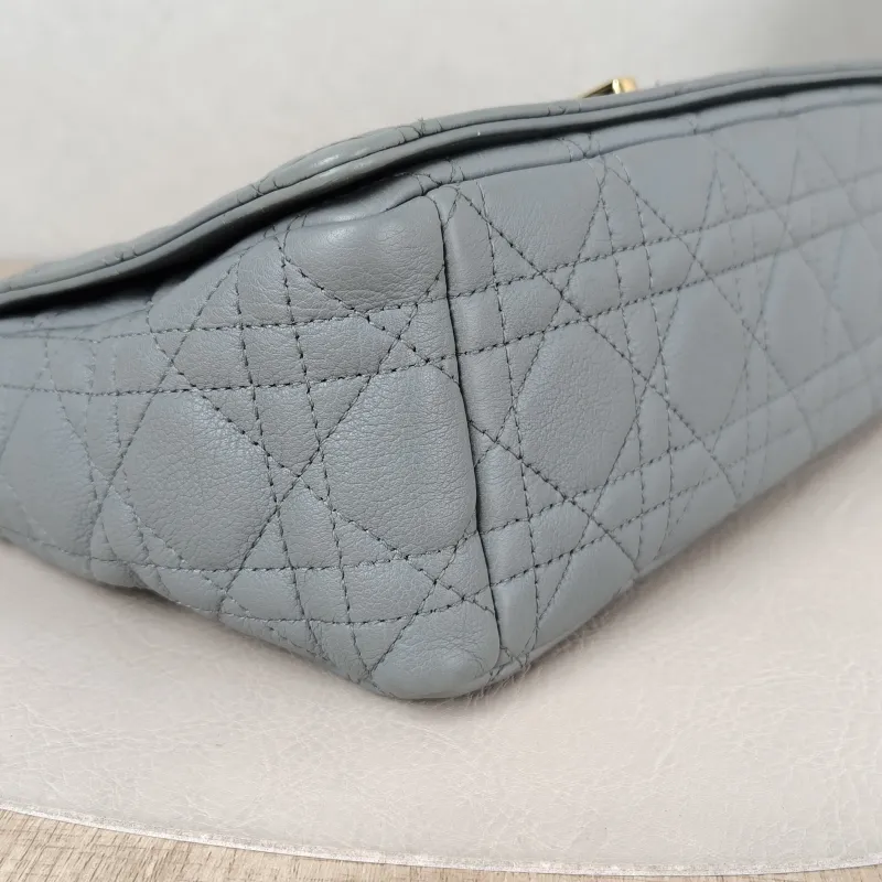 DIOR Crossbody Bag Caro Chain Bag Grey Calfskin Medium 25.5 × 9 × 15.5 cm — detail view 12 of 13