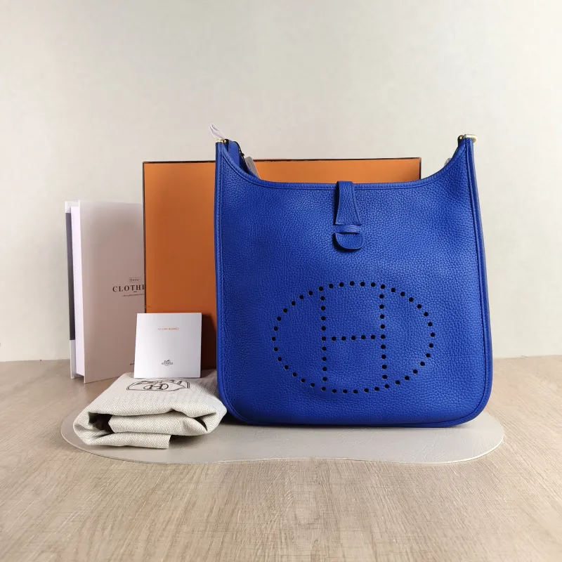 Hermès Crossbody Bag Evelyne 29 29 O8Bleu Royal TC Calfskin 29 29 × 7 × 30 cm U — cover view 5 of 6