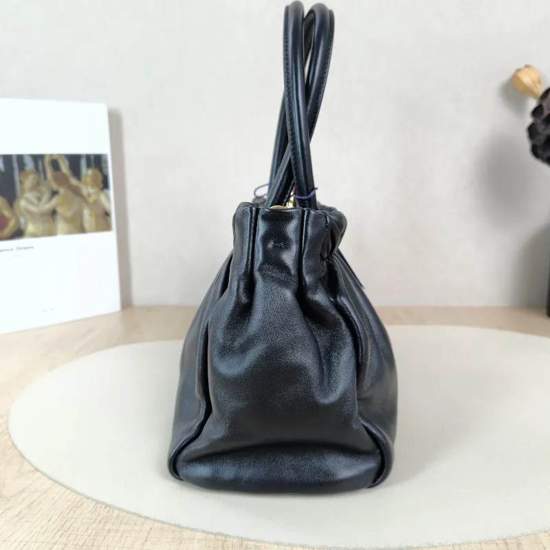 PRADA Crossbody Bag Black with Gold-Tone Hardware Crossbody Bag Black Lambskin One Size26 × 11 × 17 cm — detail view 5 of 12