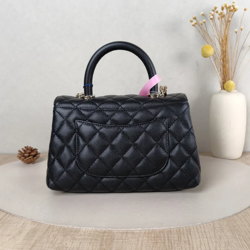 Chanel Top Handle Bag Coco Handle​ Black Grained Calfskin Small 24 × 10 × 14 cm — cover view 4 of 6
