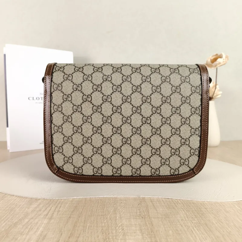 GUCCI Shoulder Bag Horsebit 1955 Horsebit Medium Monogram PVC Medium25 × 8 × 18 cm — cover view 4 of 5