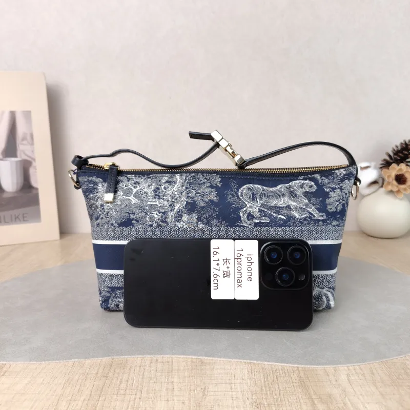 DIOR Top Handle Bag Travel Nomad Collection · White Blue Medium 22 × 9.5 × 13 cm — cover view 2 of 6