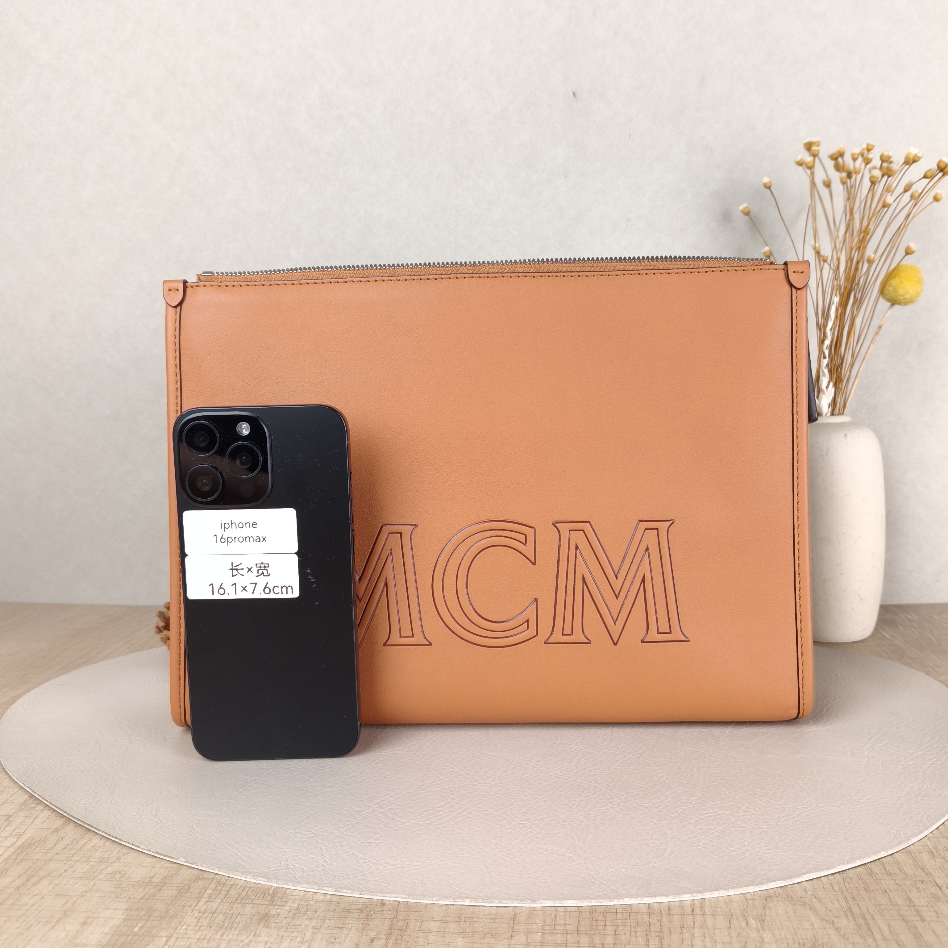 MCM Clutch Clutch Crossbody Bag Brown Calfskin 31 × 7 × 23 cm — cover view 4 of 5
