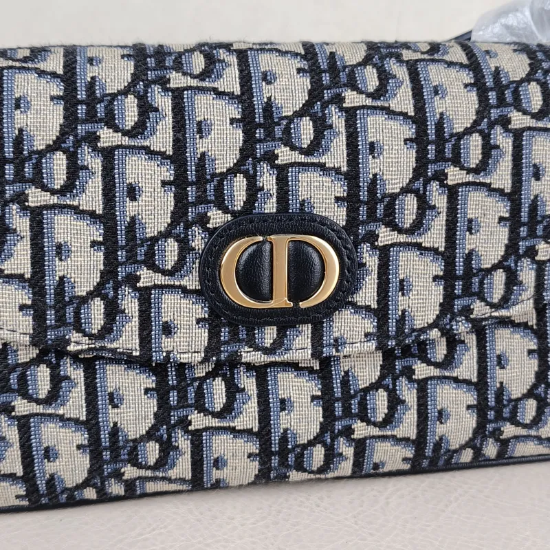 DIOR Shoulder Bag 30 Montaigne D-Vine Blue Canvas One Size 22 × 5 × 12 cm — detail view 2 of 13