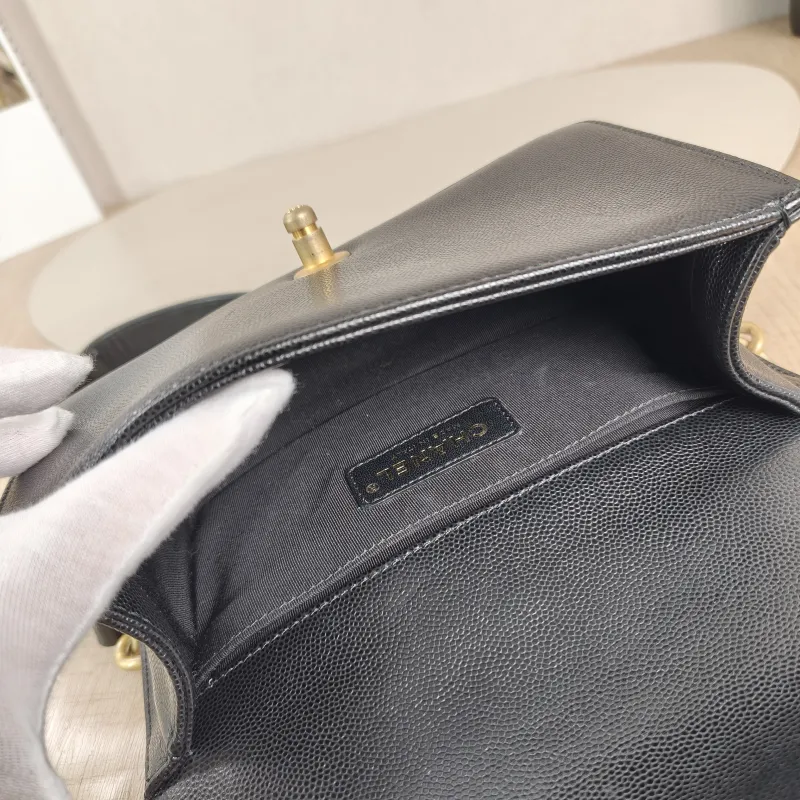 Chanel Crossbody Bag Le Boy​ Black Grained Calfskin Small 20.5 × 8.5 × 12 cm 25 — detail view 9 of 11