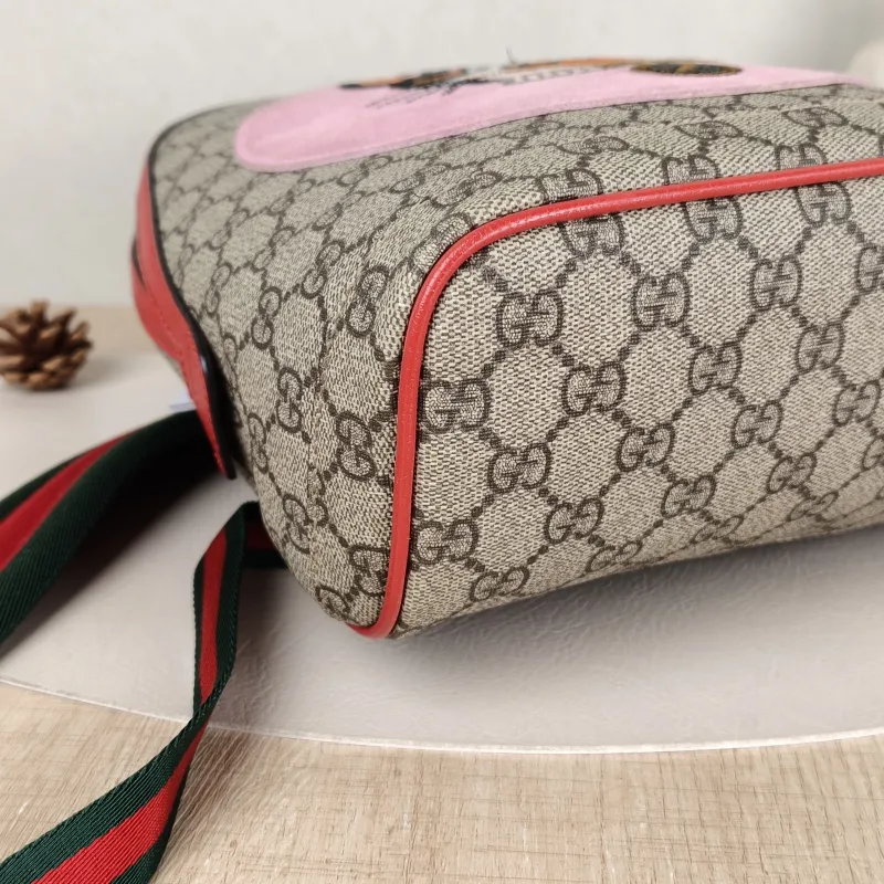 GUCCI Backpack Embroidered Backpack Monogram PVC One Size 22 × 11 × 27 cm — detail view 8 of 10