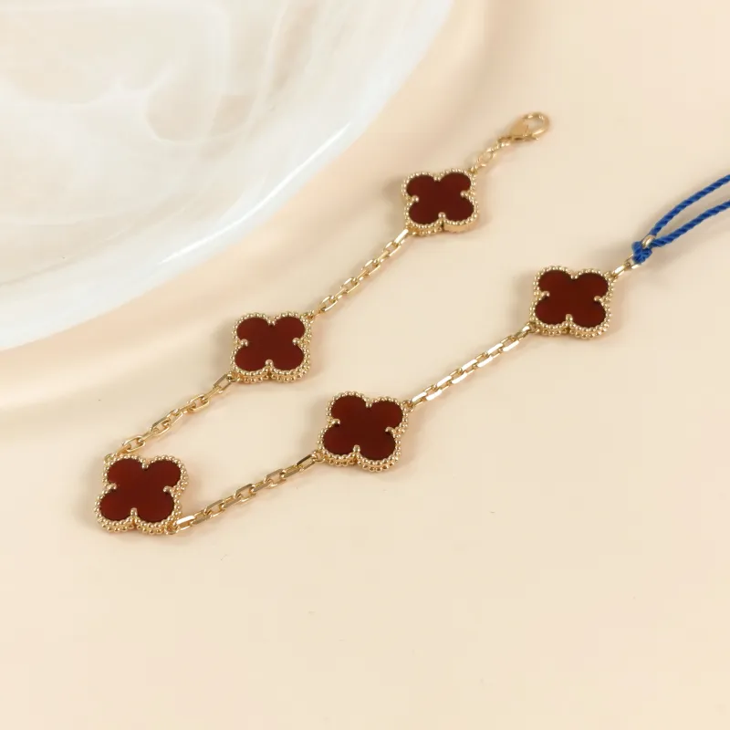 Van Cleef & Arpels Bracelet Alhambra Alhambra Collection Five-Motif Bracelet 18KY ellow Gold Vintage Small20cm — cover view 4 of 6