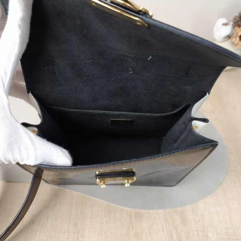 Louis Vuitton Crossbody Bag Spring Street Black Patent Leather · PVC 17 × 8.5 × 16 cm — detail view 7 of 14