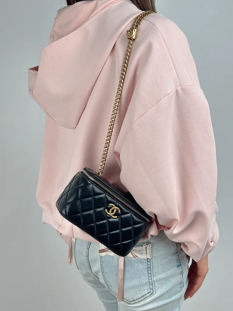 Chanel Crossbody Bag Edition Black Lambskin One Size 16 × 8 × 9.5 cm — on-model view 2 of 2