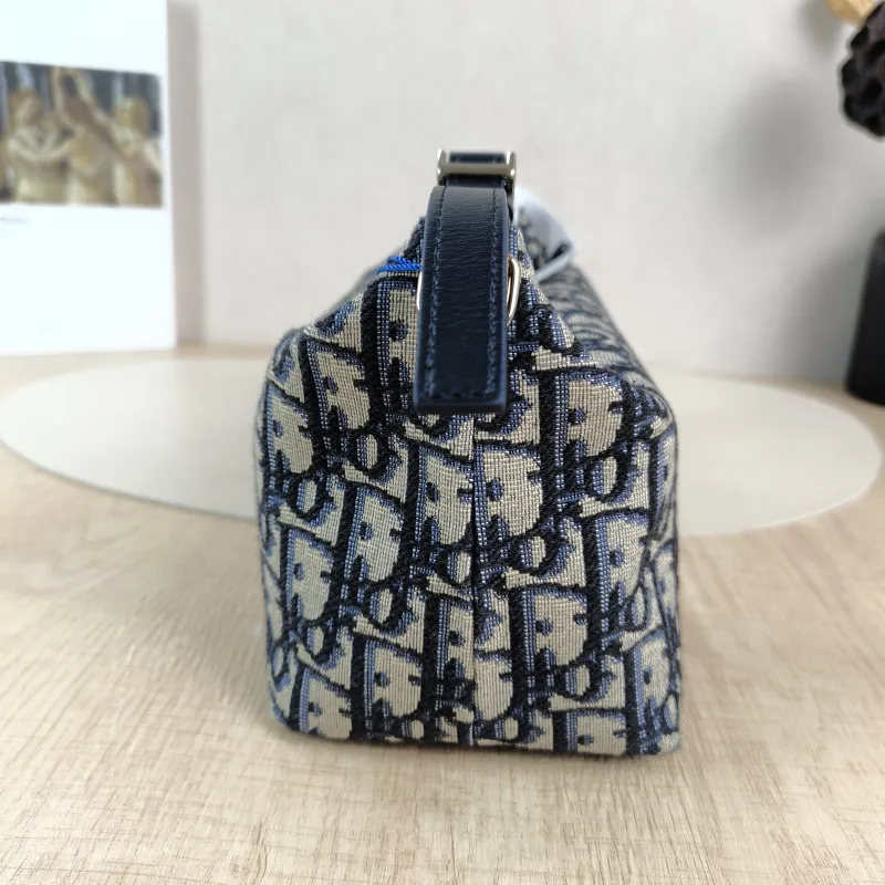DIOR Top Handle Bag Travel Nomad Blue Canvas Medium 22 × 9.5 × 13 cm — detail view 11 of 11
