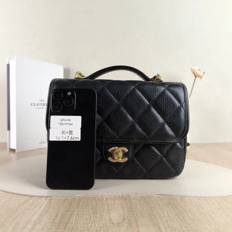 Chanel Backpack Backpack Black Grained Calfskin 24 × 6 × 17 cm — cover view 2 of 5