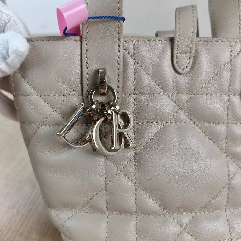 DIOR Top Handle Bag TOUJOURS Edition Beige Calfskin Mini 13 × 12 × 15 cm — detail view 12 of 13