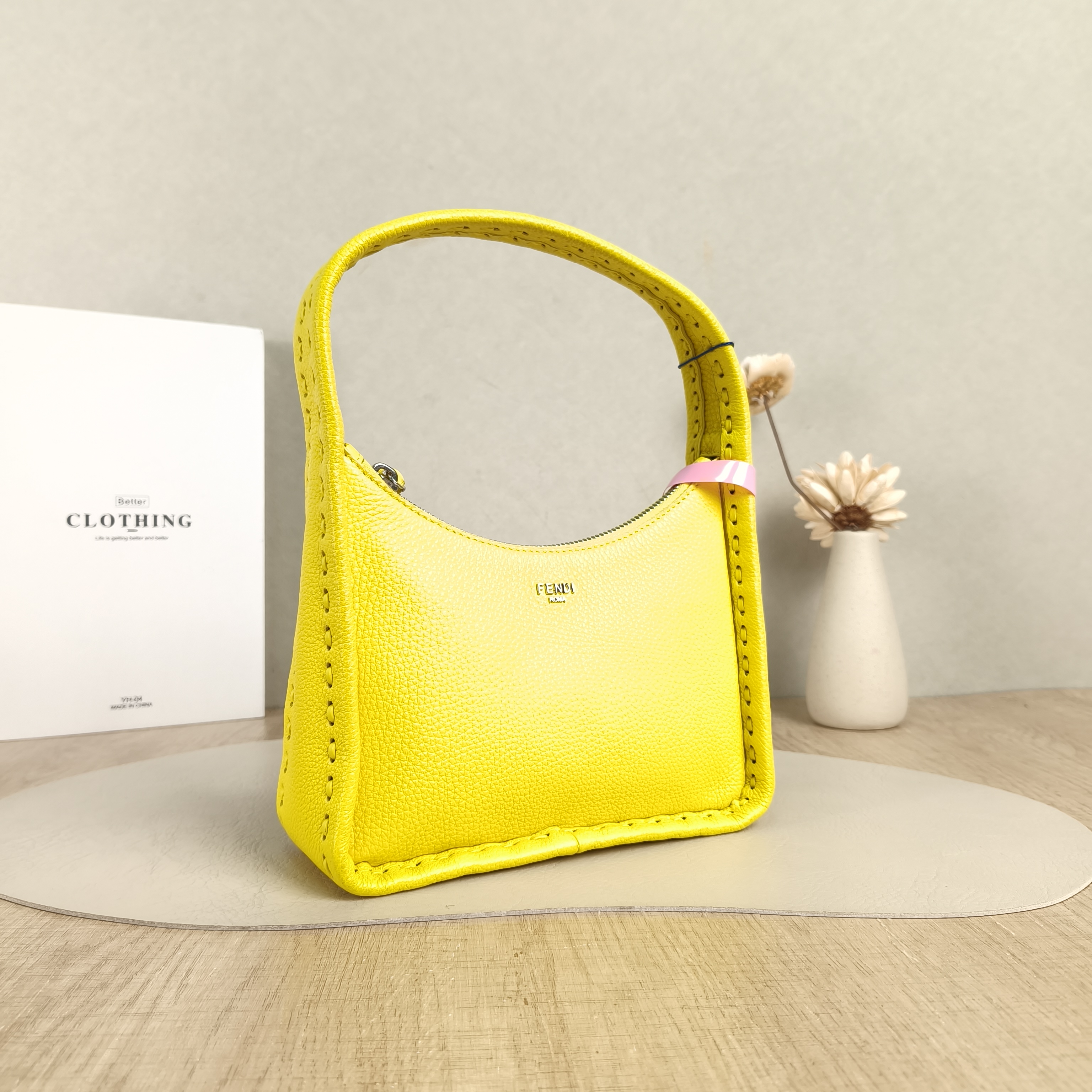 FENDI Top Handle Bag Fendessence Top Handle Bag Yellow Calfskinmini20.5 × 7 × 16 cm — cover view 4 of 5