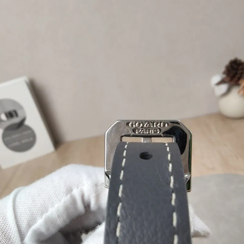 GOYARD Crossbody Bag Hirondelle Grey Canvas ine25 × 6 × 17 cm — detail view 8 of 12