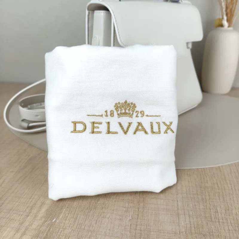 DELVAUX Top Handle Bag Tempete Top Handle Bag White Calfskin Small 21.5 × 8.5 × 19.5 cm — detail view 12 of 13