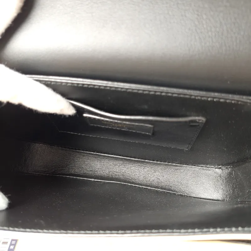 SAINT LAURENT Crossbody Bag Solferino Box Shoulder Bag Beige Black Calfskin Medium 23 × 16 × 7 cm — detail view 7 of 12