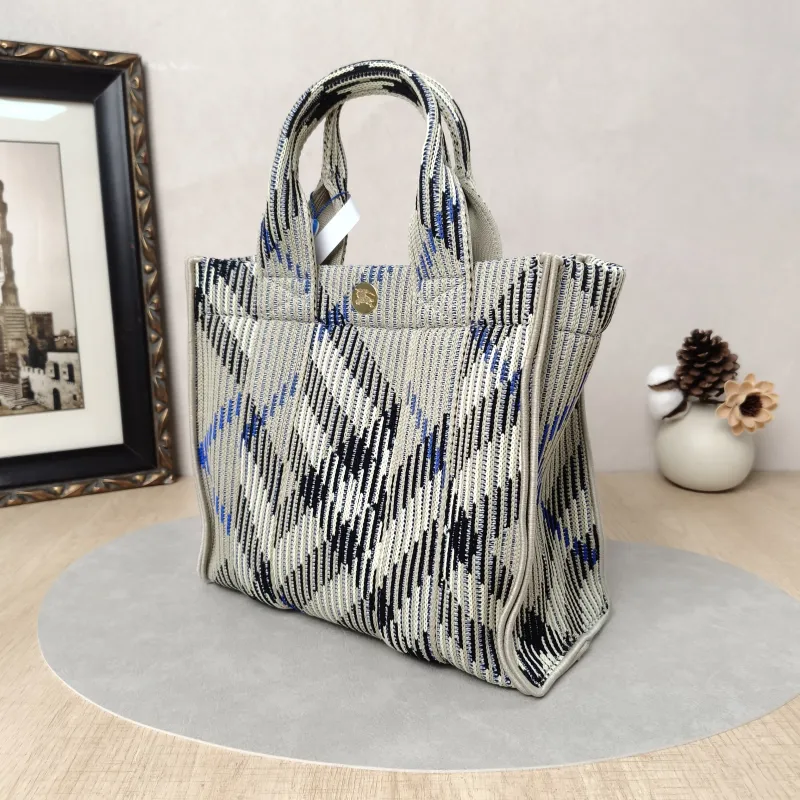 BURBERRY Top Handle Bag Tote Bag Black · Blue · Canvas One Size25 × 11 × 21 cm — cover view 3 of 5