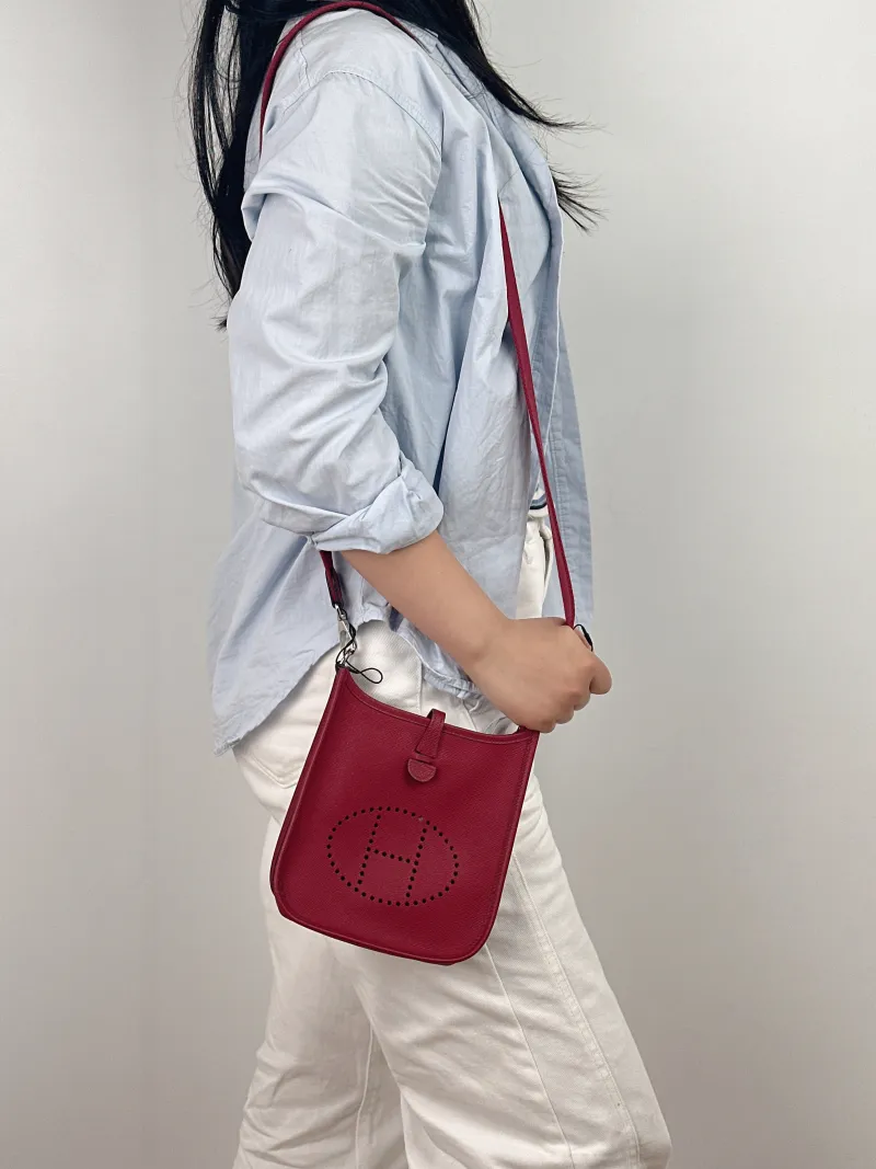 Hermès Crossbody Bag Evelyne Mini 16 Mini 16 K1 Epsom Calfskin Mini 17 × 5.5 × 18 cm A — on-model view 2 of 2