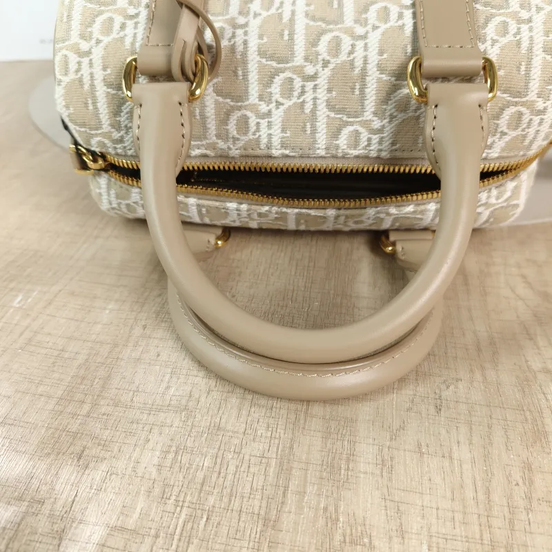DIOR Shoulder Bag Groove 20 Top Handle Bag Beige Canvas Small 20.5 × 12 × 13.5 cm — detail view 3 of 11