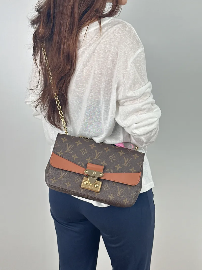 Louis Vuitton Crossbody Bag Marceau Chain Bag Caramel PVC · Calfskin One Size 24.5 × 6.5 × 15 cm — on-model view 1 of 2