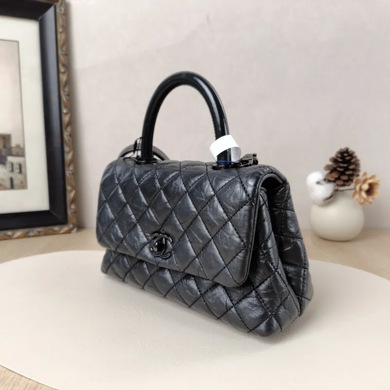 Chanel Top Handle Bag Coco Handle​ Grey Calfskin Small24 × 10 × 14 cm — cover view 6 of 10