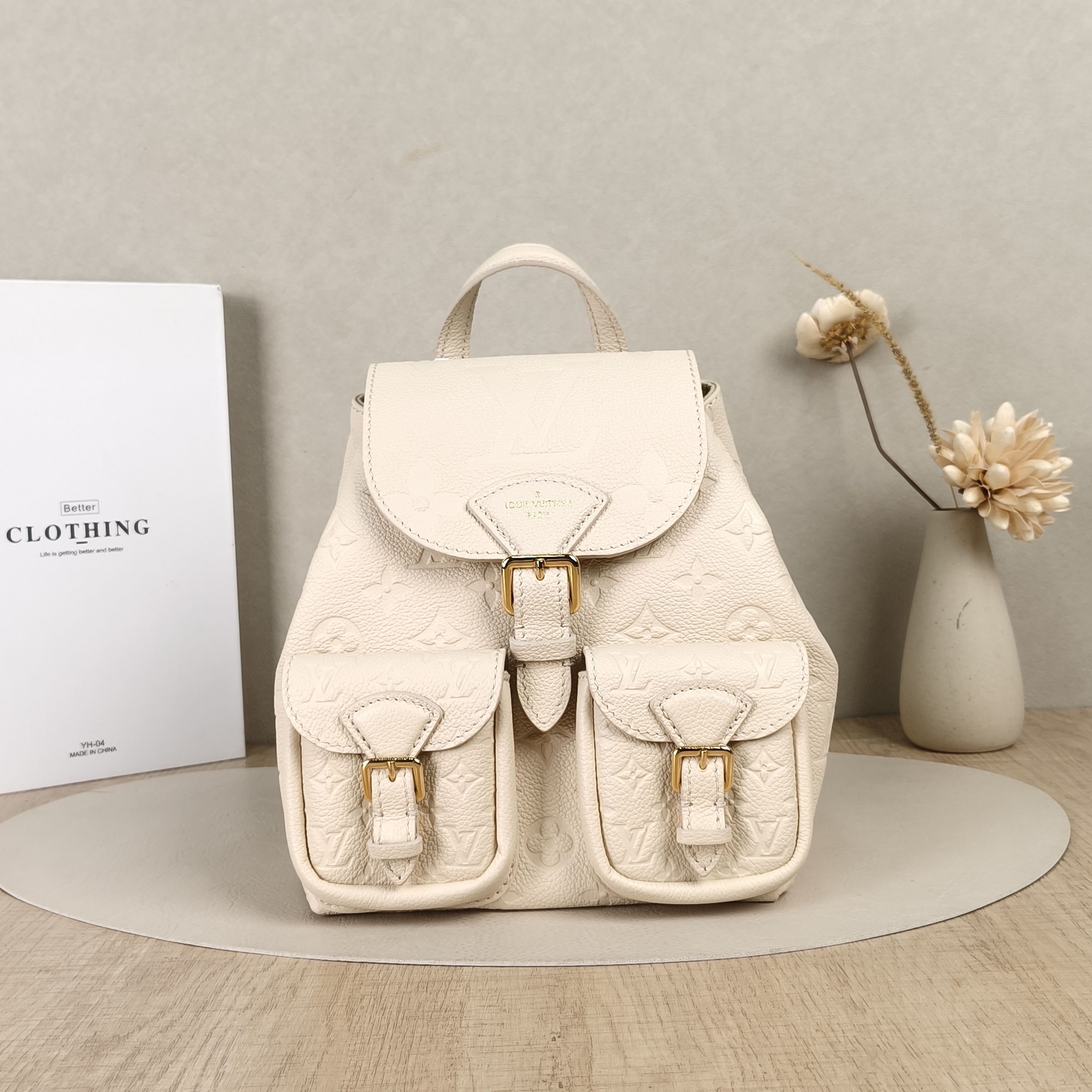Louis Vuitton Backpack Backup Backpack White Calfskin One Size20 × 14 × 22 cm