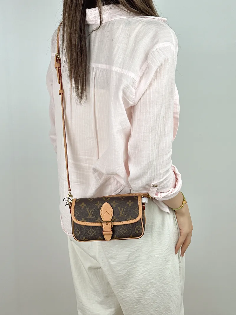 Louis Vuitton Crossbody Bag Diane Baguette Bag Monogram PV Cnano19 × 6 × 10.5 cm — on-model view 1 of 2