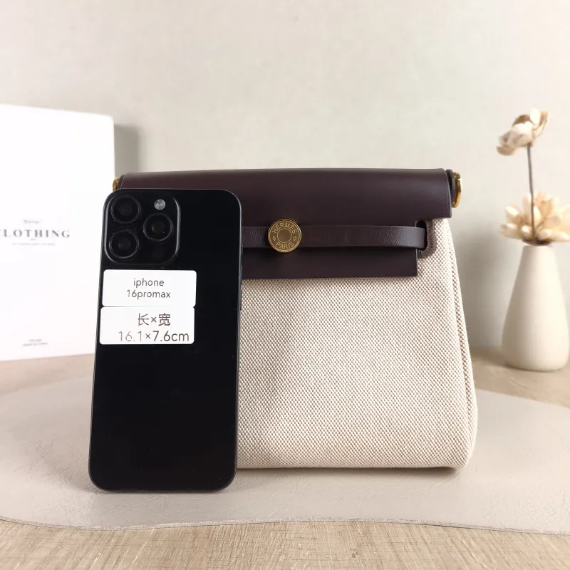 Hermès Crossbody Bag Herbag Zip 20 Beige Canvas Mini 20.5 × 7 × 16.5 cm k — cover view 5 of 6